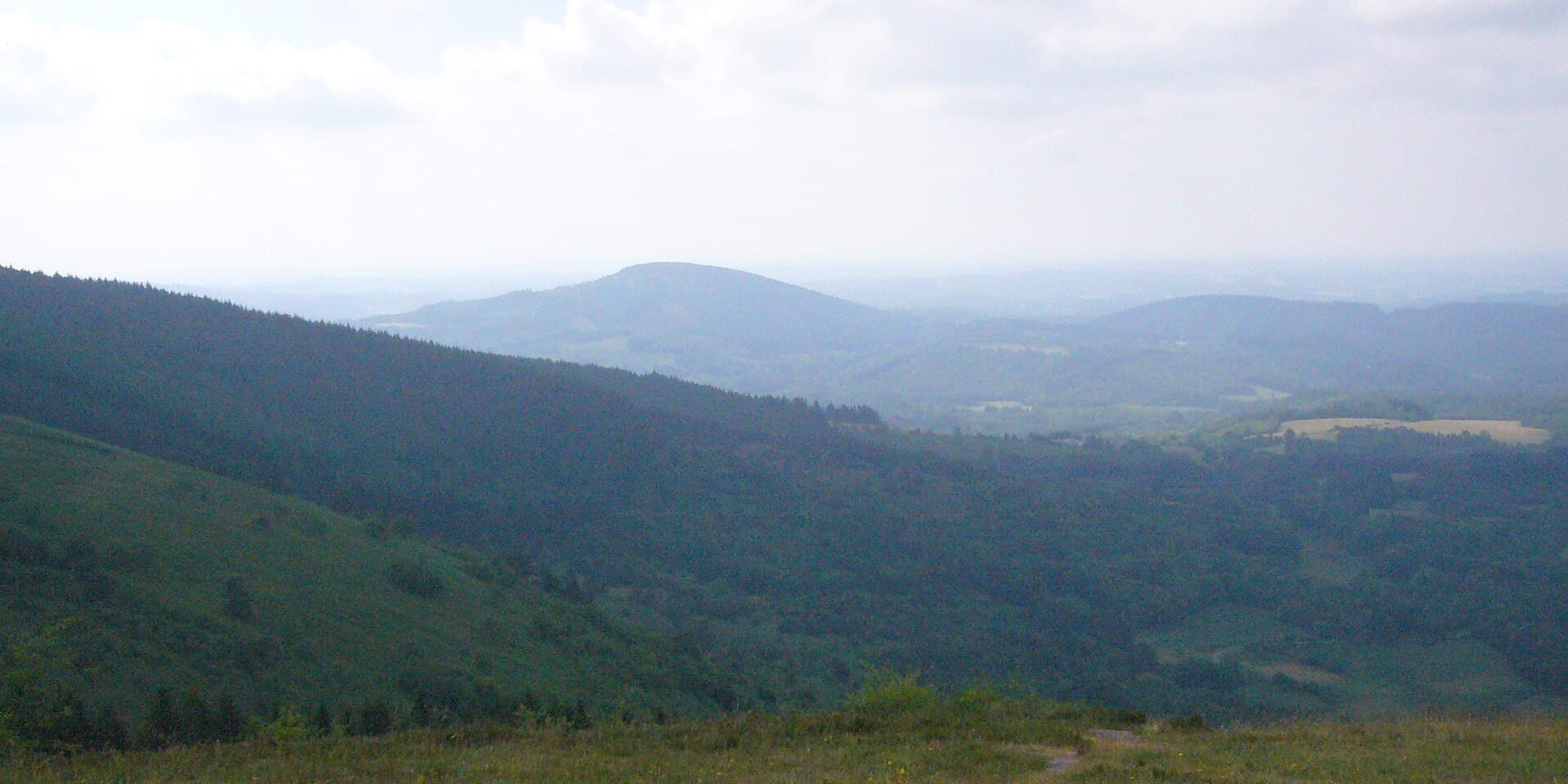 View from the Suc au May over the Monédières hills in the Corrèze